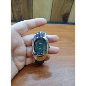 Hugo Ladies Quartz Watch Green Oval  Silver